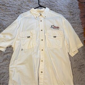 BASS PRO SHOP "WORLD WIDE SPORTSMAN" FISHING SHIRT WHITE MESH INSIDE X-Large